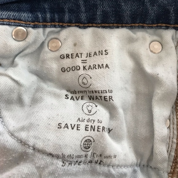 J. Crew | Women’s blue denim slim raw hem, ripped knee jeans, size 26 - Picture 14 of 15